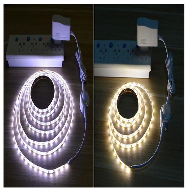 

strips 12v led night light us eu pir motion sensor move detection ribbon strip lamp kitchen tape corridor bed