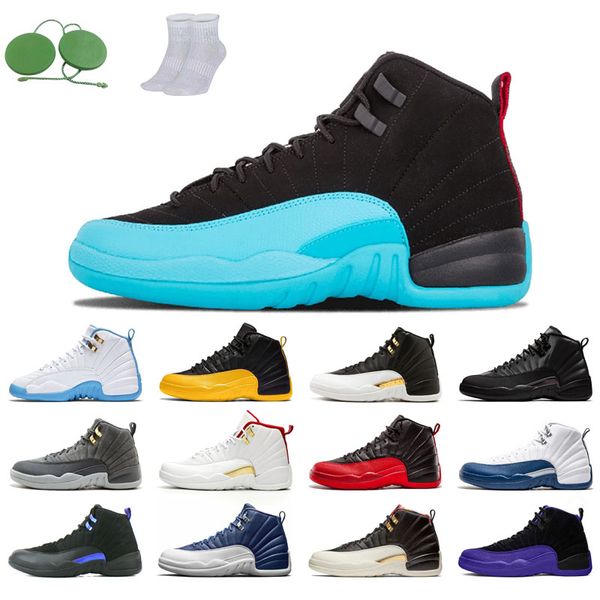 

12s man basketball shoes winterized wings university gold blue the master taxi reverse flu game o-black michigan gym gamma french fiba dark