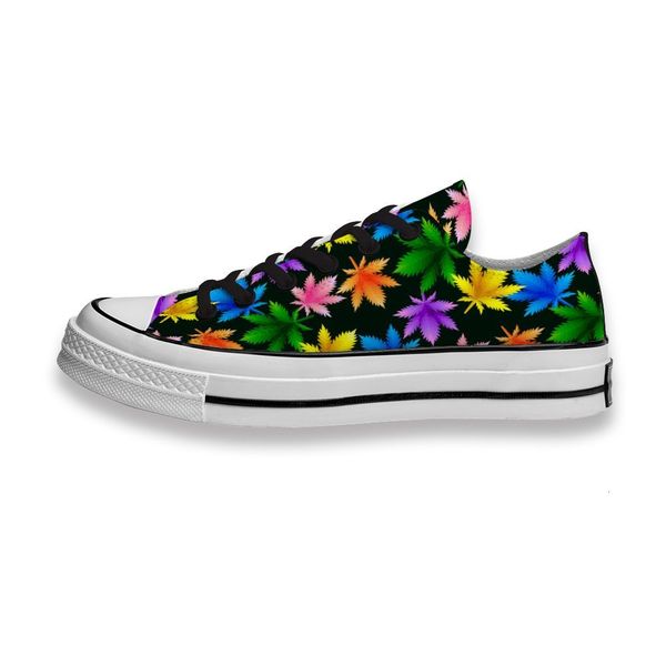 

custom printed shoes colorful morphine leaf on black background sneakers low mens womens skateboard sport footwear diy trainers ex0y 6hlm