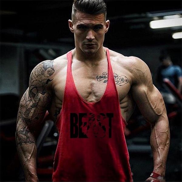 

men' tank 2021 cotton gyms men sleeveless tank for boys bodybuilding clothing undershirt fitness stringer vest, White;black