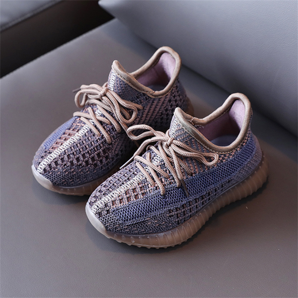 

2021 autumn children shoes boys girls sport shoes fashion breathable knitting soft bottom non-slip kids sneakers t21149, Black