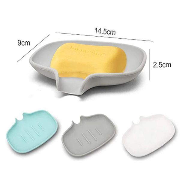 

soap dishes multifunctional soft silicone box pot brush drain kitchen