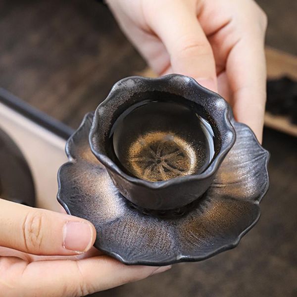 

cups & saucers retro ceramic tea cup with pad holder antique teacup insulation ceremony parts accessories coffee