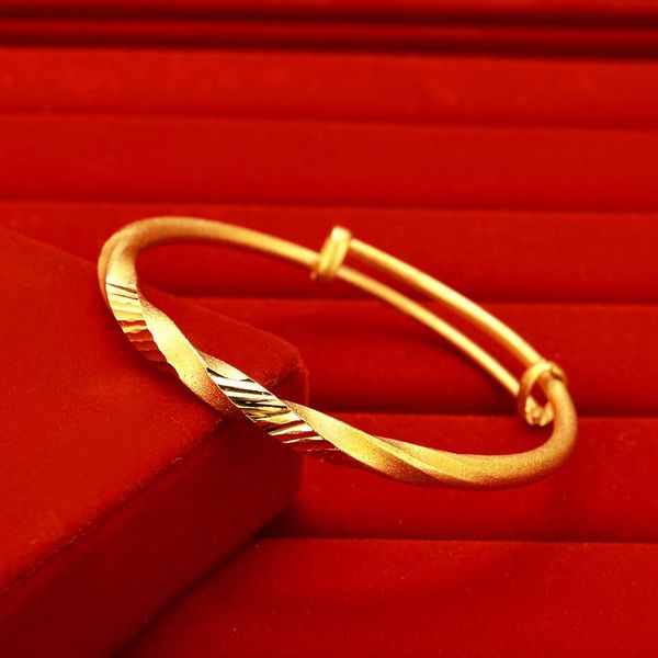 

women's 24k gold plate twist bangle bracelets njgb095 fashion gift yellow gold plated bracelet, Black