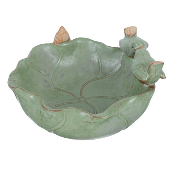 

vases 1 pc exquisite lotus leaf-shaped green plant cultivation container (dark green)