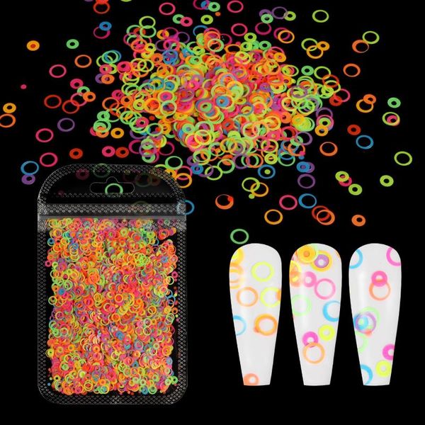 

nail art decorations neon round sequin accessories rainbow color bubble-shaped flake slice decoration for diy manicure design, Silver;gold