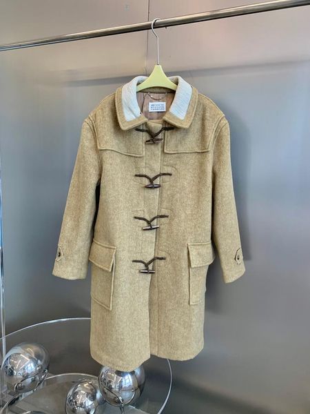 

women's wool & blends the 2021 vintage horn cloth coat 1112, Black