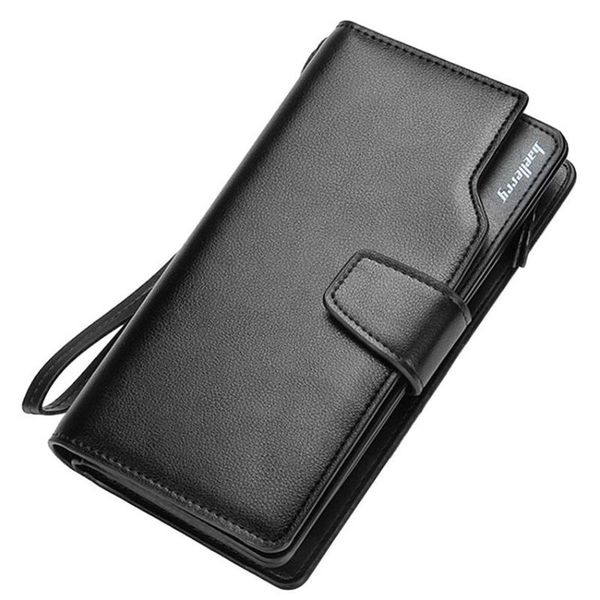 

fashion long wallet men's clutch bag handbag brand senior synthetic leatehr 3 folds business card holder coin purse 2021 wallets, Red;black
