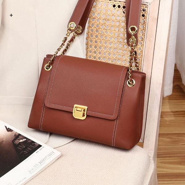 

evening bags luxury cowhide leather designer bag genuine female 2021fashion shoulder large capacity women's