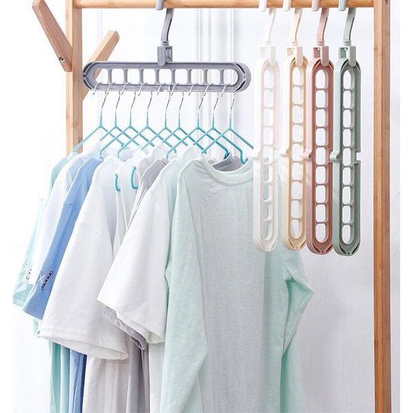 

laundry bags multi-port support circle clothes hanger drying rack multifunction plastic hangers storage racks