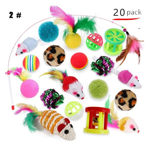 

cat toys pet stick plush mouse simulated fish ball for cats 21 set toy combination teaser with bell supplies