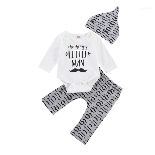 

clothing sets 0-18m born kid baby boy clothes set long sleeve bodysuit pant suit cotton tracksuit cute sweet1, White