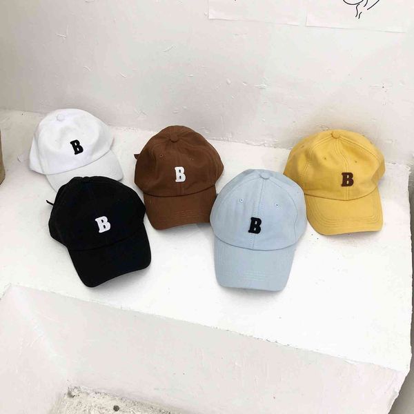 

korean letter b cotton baseball cap for women, Blue;gray