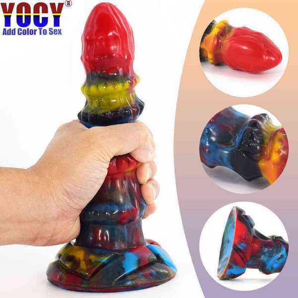 Nxy Anal Toys Yocy's Новый жидкий силика-гель Цвет Penis Plug Сексуальная Мастурбация Устройство для Пенлина Женщины 0314