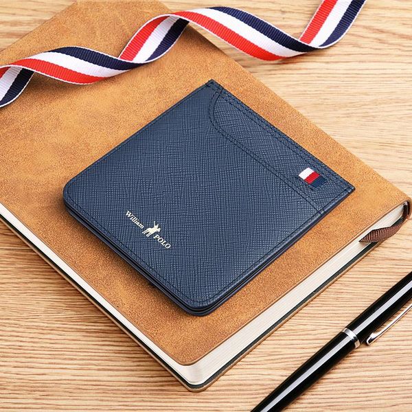 

wallets williampolo men wallet slim genuine leather card holder purse fashion chain, Red;black