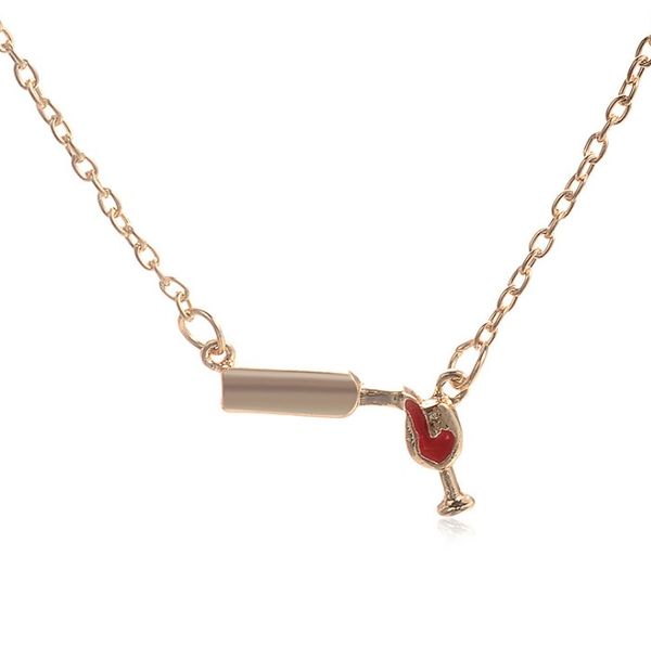 

european and american fashion wine bottle cup necklace, Silver