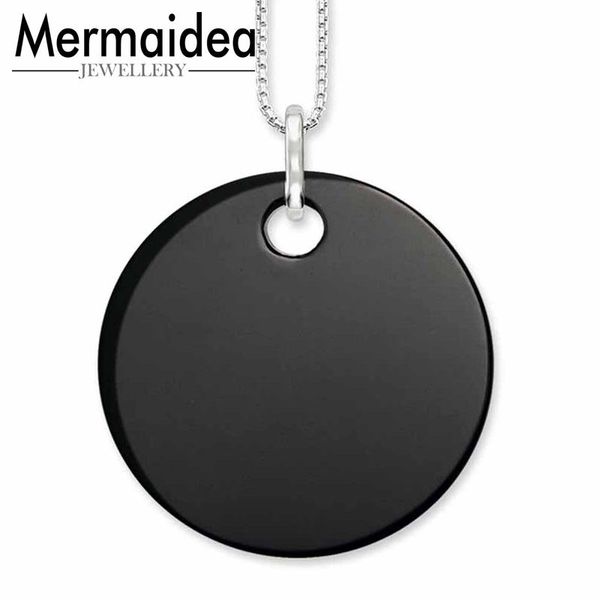 

pendant necklaces necklace black ornament 2021 brand silver plated link chain fashion jewelry jewellery gift women friend
