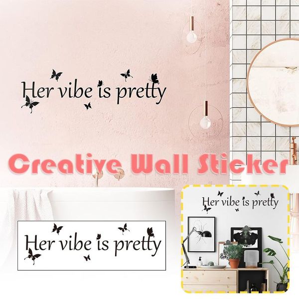 

wall stickers home simples decoration background creative butterfly english room decor