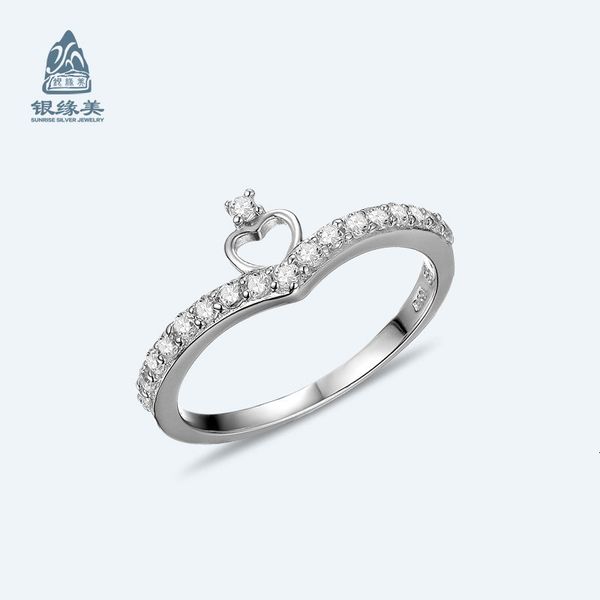 

s925 silver crown wedding female zircon imitation diamond ring jewelry