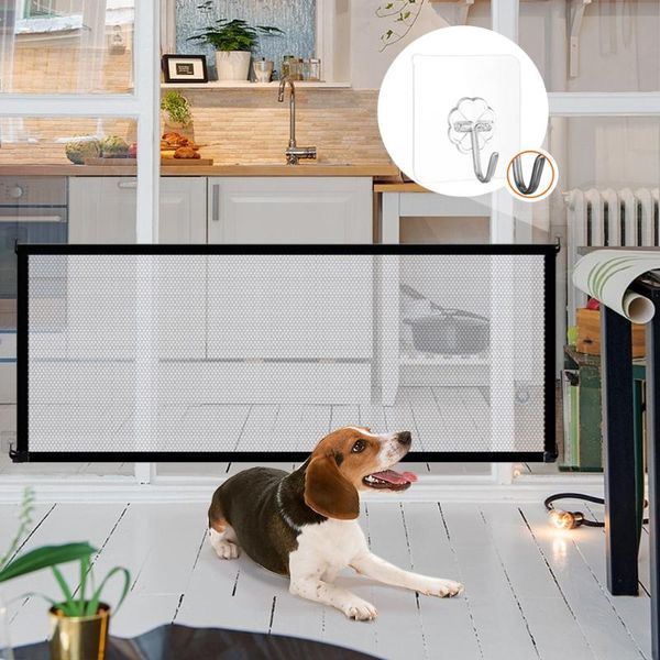 

kennels & pens pet folding magic door portable net safety fence supplies 1pcs