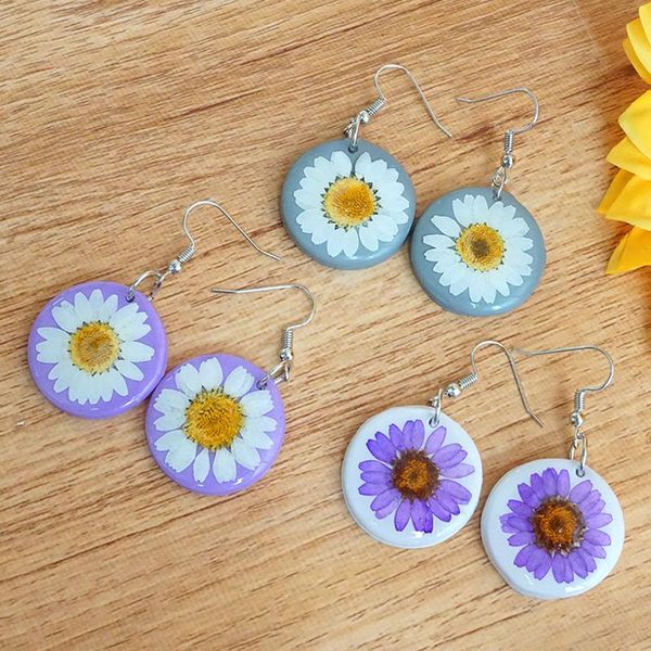 

dangle & chandelier drop glue sun flower polymer clay statement earring jewelry simple metal bohemian geometric unique earrings for women, Silver
