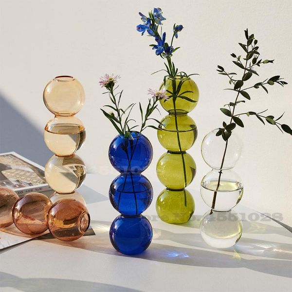 

vases nordic bubble glass vase home decor living room decoration terrarium flower plant pots decorative gift