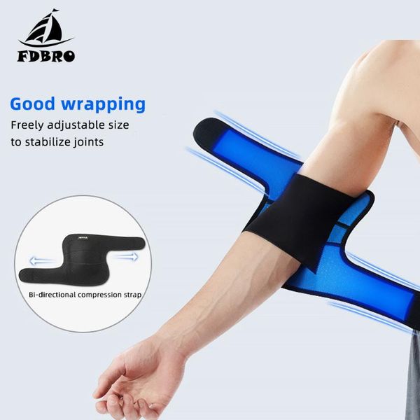 

elbow & knee pads fdbro adjustable sports brace pressurized support training protective gear pad basketball volleyball safety, Black;gray