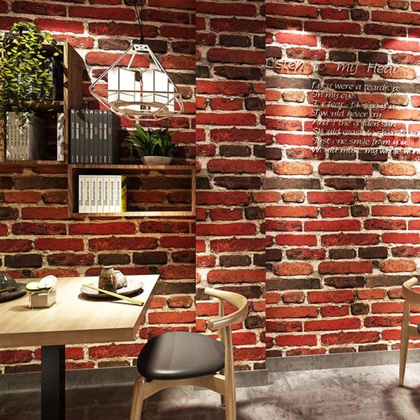 

wallpapers vintage industry brick 3d wallpaper barbershop beauty salon pvc waterproof wall paper tv background roll