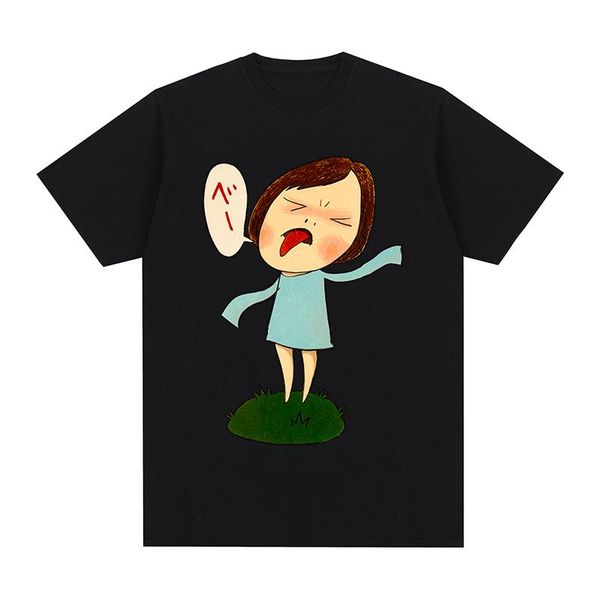 

men's t-shirts yoshitomo nara sing black o neck t-shirt cotton men t shirt tee tshirt womens, White;black