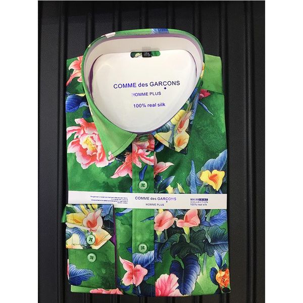 

men's casual shirts men shirt floral 2021spring fashion long sleeve print slim fit 3xl male dress travel, White;black