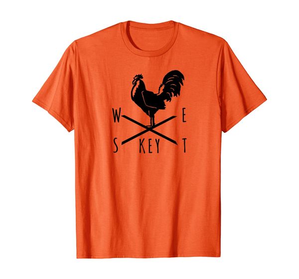 

key west, florida rooster/chicken souvenir t-shirt, White;black