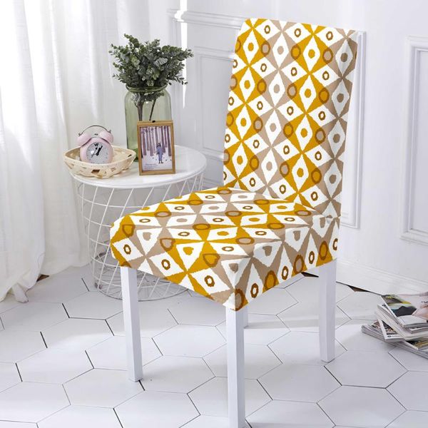 

chair covers abstract art boho style dining room stretch seat cover fancy universal