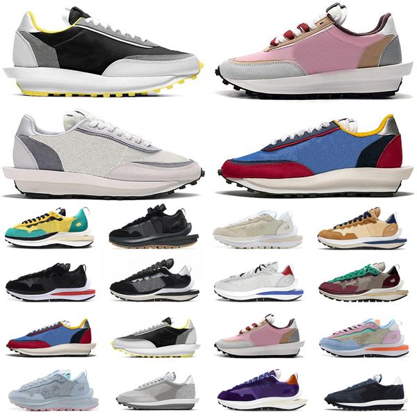 

waffle vaporwaffle mens casual shoes pine green blue white bright citron men women trainers sports sneakers, Black