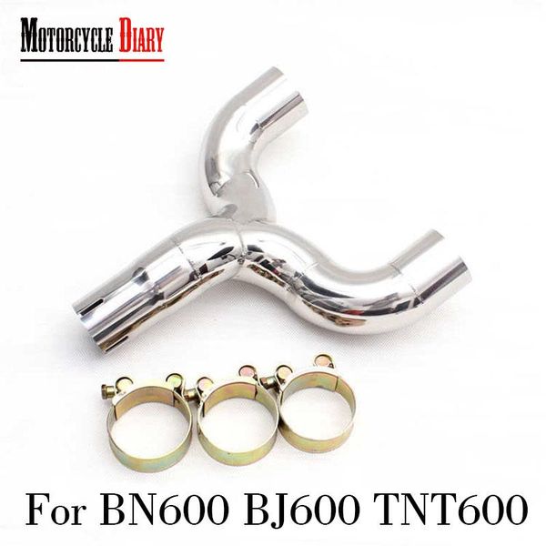 

for benelli bn600 bj600 tnt600 tnt 600 slip on link mid middle tube connector double pipe exhaust motorcycle escape moto muffler