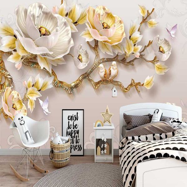 

milofi 3d custom wallpaper double bird butterfly illustration wallpapers