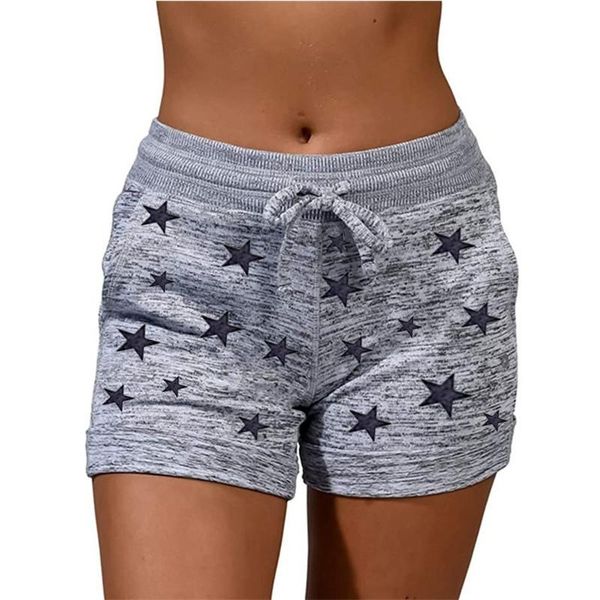 

women's shorts 2021 summer women casual sports elastic waist plus size ladies print jogger soft slim female sweatpants, White;black