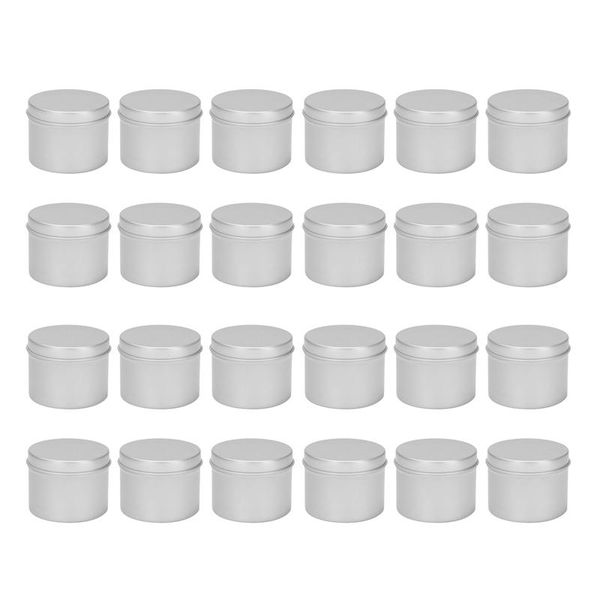 

gift wrap 24 pack round metal tins box candle tin black aluminum jar storage empty pot plain cream cosmetic container