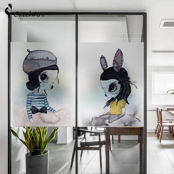 

window stickers custom size decorative glass film privacy static cling no glue watercolor home decor child room yykt2044