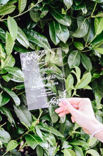 

greeting cards acrylic wedding invitation, personalized unique modern invitation