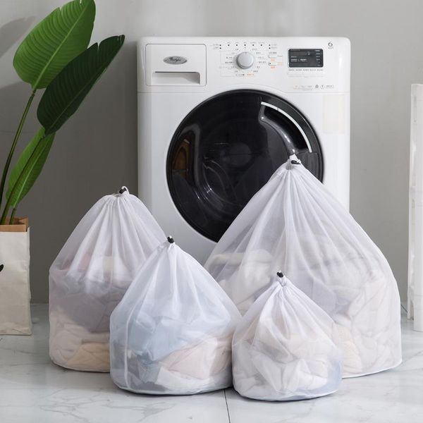 

Est Large Mesh Laundry Bag With Drawstring Durable Nylon Washing For Storage Garments Lingerie 3 Sizes 2 Bags