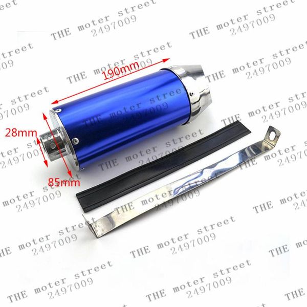 

motorcycle exhaust system blue racing pit dirt bike muffler 28mm pipe fit 110/125 cc atv cqr
