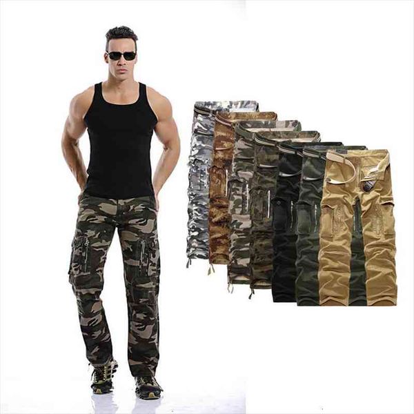 

mens military cargo tactical pants autumn men army camouflage long outwear cotton pants men loose trousers no belt, Black