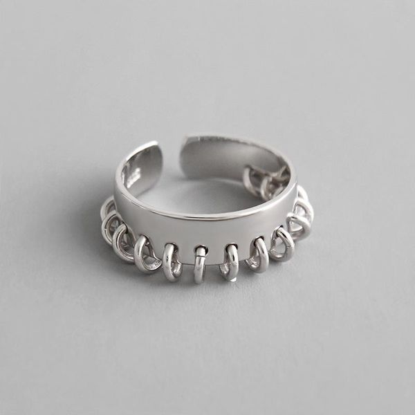 

cluster rings minimalist authentic s925 sterling silver fine jewelry cold little circles tassel band adjust tlj626, Golden;silver