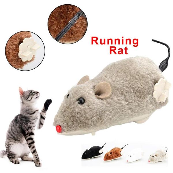 

cat toys wind up racing mouse plush mice toy pets 5.3" child and christmas gifts