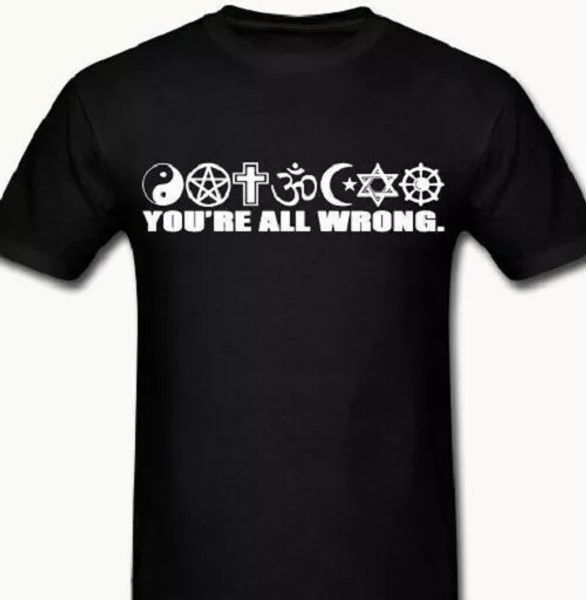 

you're all wrong atheist t shirt tee anti-religion darwin evolution, White;black