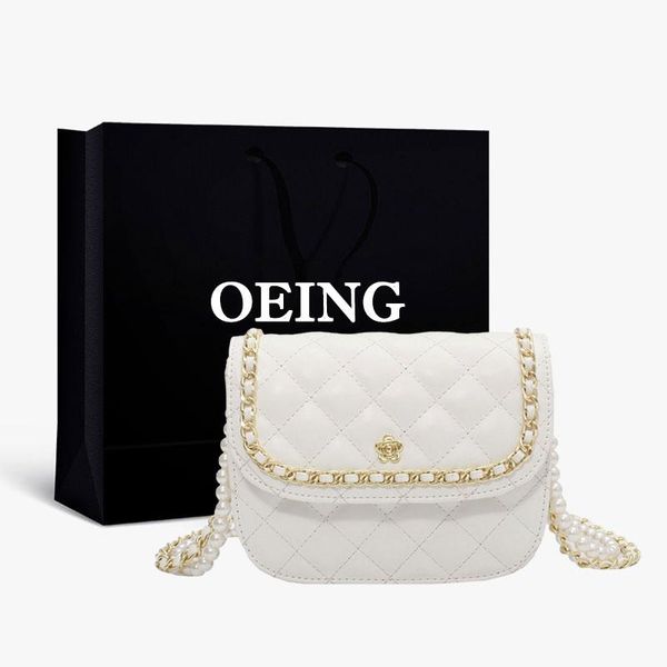 

evening bags diamond lattice pearls chain shoulder women designer handbags quilted leather vintage crossbody ladies purses retro