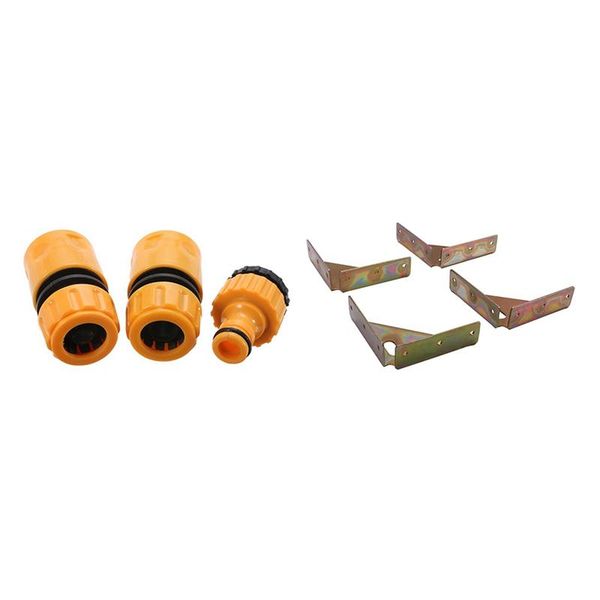

watering equipments 3pcs quick tap water connector adapter with thickened angle corner bracket three-sided fixed