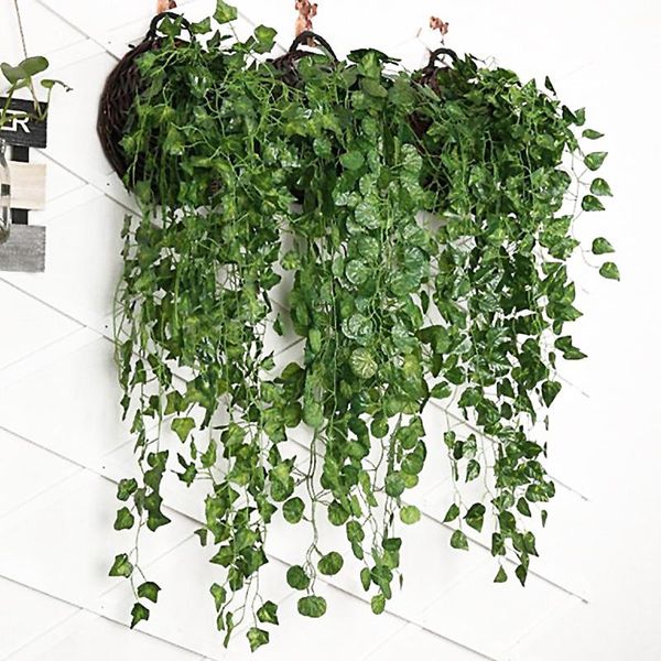 

decorative flowers & wreaths 90cm artificial vine plants hanging ivy green leaves garland radish seaweed grape fake home garden wall party d