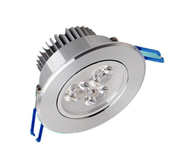 2021 Recessed LED Downlight 3W 6W 9W Lâmpada de teto dimmable AC85-265V branco / branco quente LED para baixo lâmpada de alumínio dissipador de calor