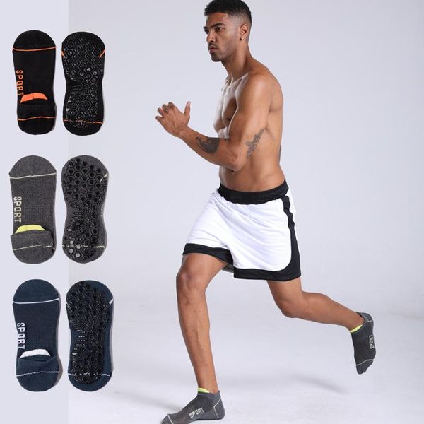

sports socks non-slip exercise men's cotton running gym football basketball yoga pilates accessories, Black